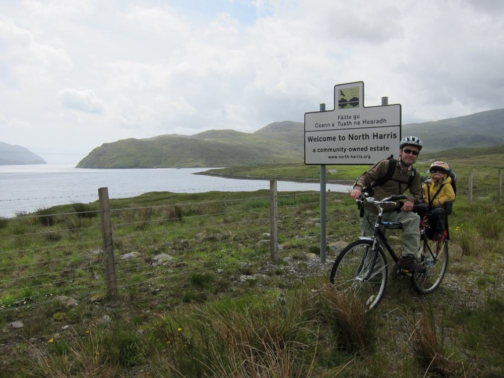 pete coombs in the outer hebrides with his family