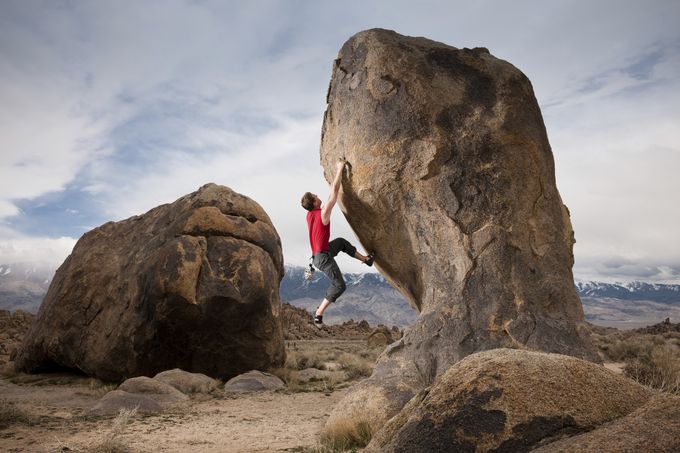A man bouldering