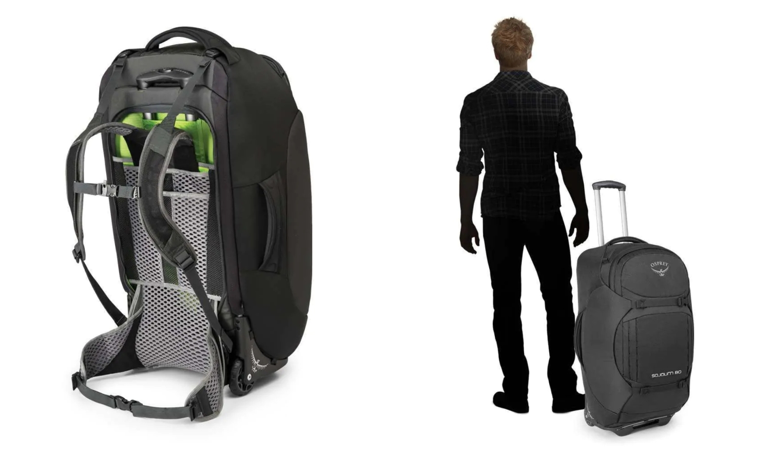 Verdragen Laster wimper Osprey Sojourn Wheeled Travel Pack 45L/22" Travel Convertible Luggage To  Backpack (Flash Black) | islamiyyat.com