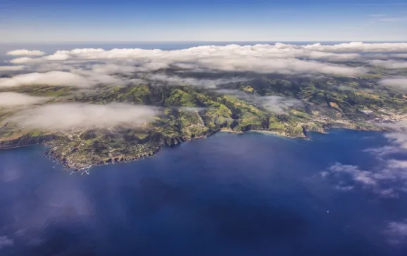 the lovely landscapes of sao miguel from the air azores web