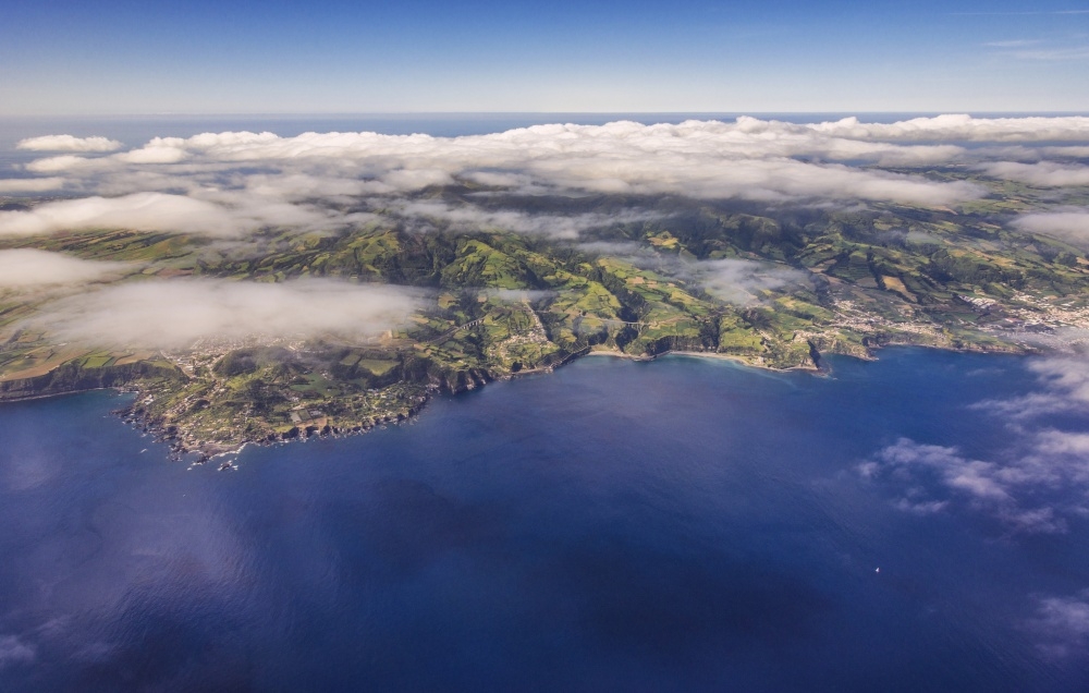 the lovely landscapes of sao miguel from the air azores web