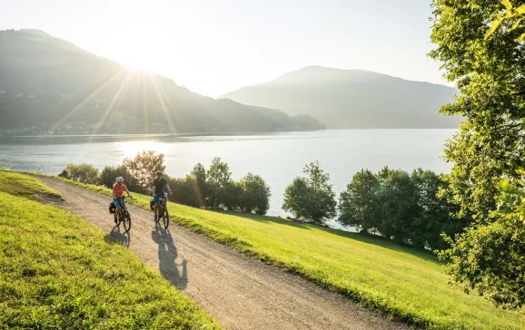 cycling by the millstaettersee carinthia austria credit gert perauer