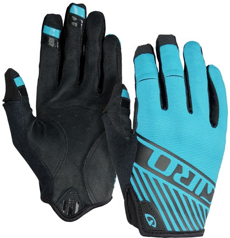 New Pair of Giro DND Adult Full Finger Turquoise and Black Cycling Gloves