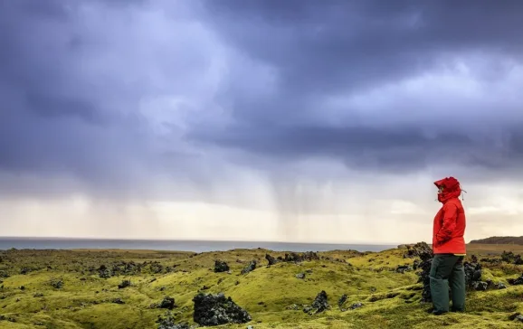 hiking in rain