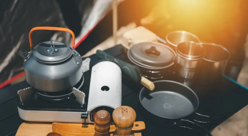 camping cook kitchen