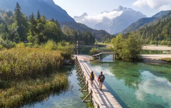 Alpe Adria Trail and Lake Jasna CREDIT Slovenia Tourism Jost Gantar