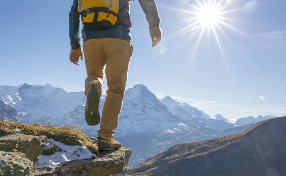 Man hiking alps