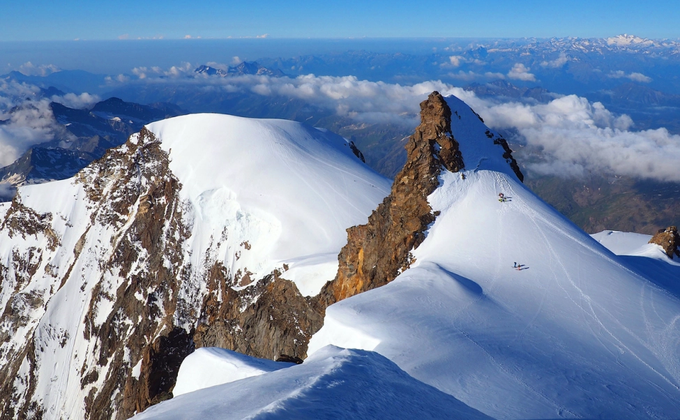 Scenic view of Corno Nero and Piramide Vincent in Monte Rosa Massif 