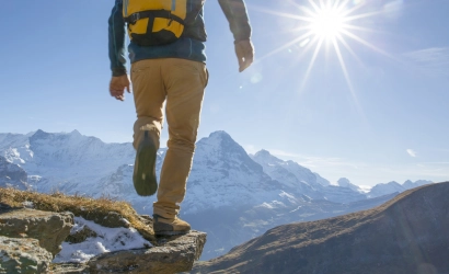 Man hiking alps
