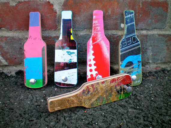 Broken skateboards have been used to make bottle openers