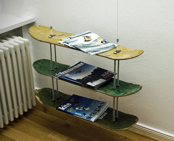 The best place to keep your copes of KingPin? On skateboard shelves, of course.