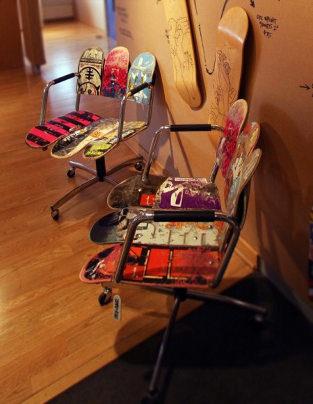Skateboard office chairs. Ideal for board meetings.