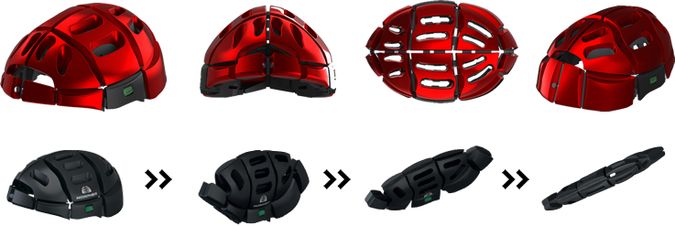 Morpher Foldable Helmet by Jeff Woolf - Various Views And Foldable Sequence