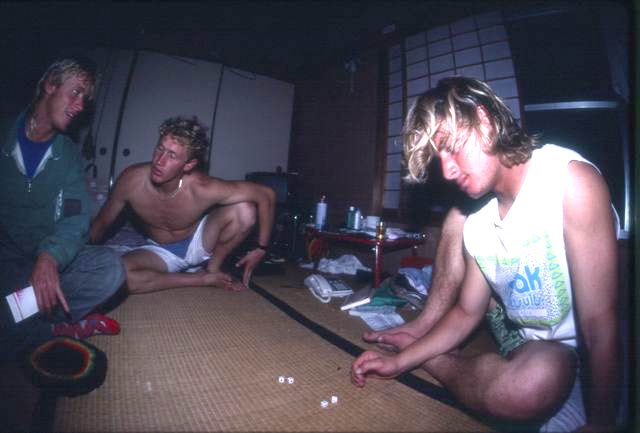 Cheyne Horan and Mark Occhilupo with Page in Japan before the incident went down... Photo: cheynehoran.com.au
