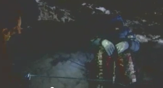 The body of British climber David Sharp, frozen in a sitting position in 