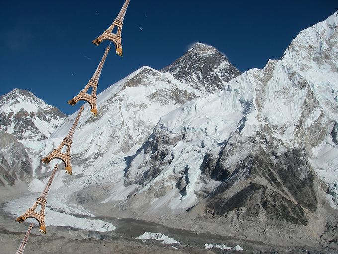 Everest Heigh Eiffel Tower Comparison