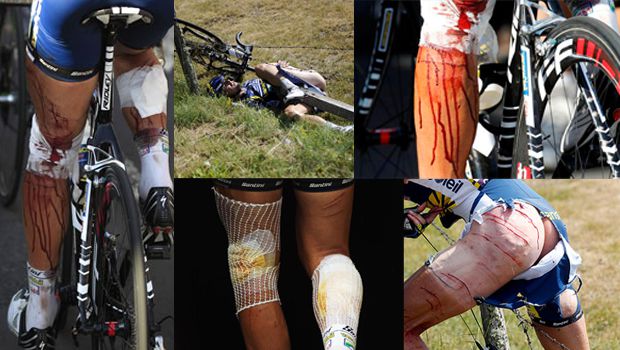 Johnny Hoogerland Tour de France crash barbed wire 2011 car
