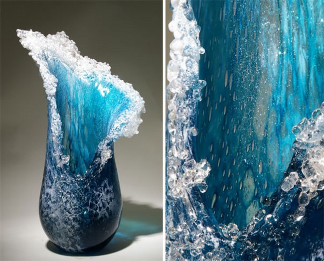 Ocean Wave Glass Art Paul DeSomma Marsha Blaker Kelas Kauai Hawaii 1