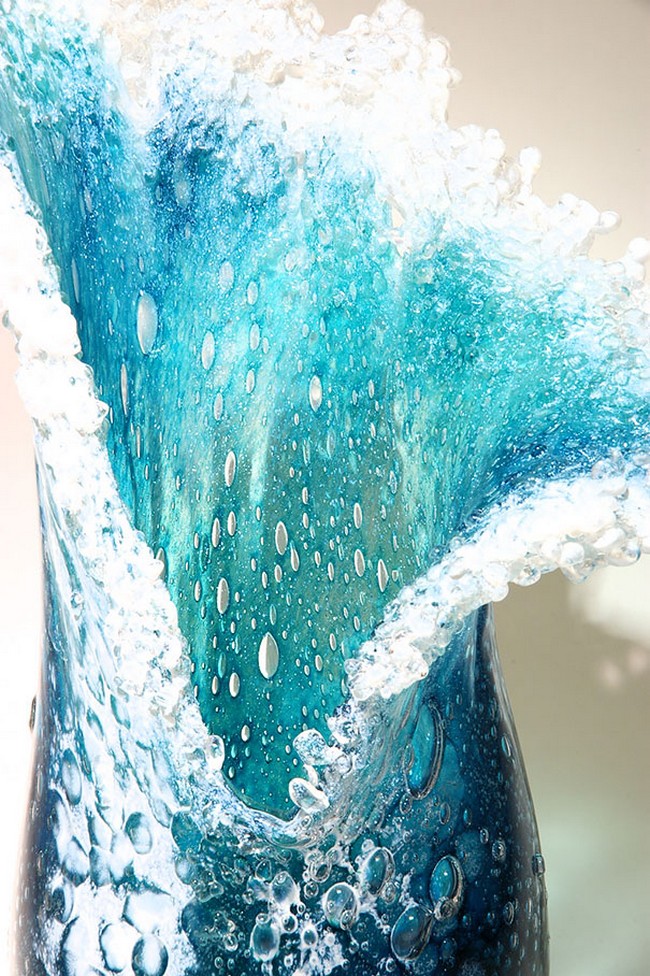 Ocean Wave Glass Art Paul DeSomma Marsha Blaker Kelas Kauai Hawaii 5