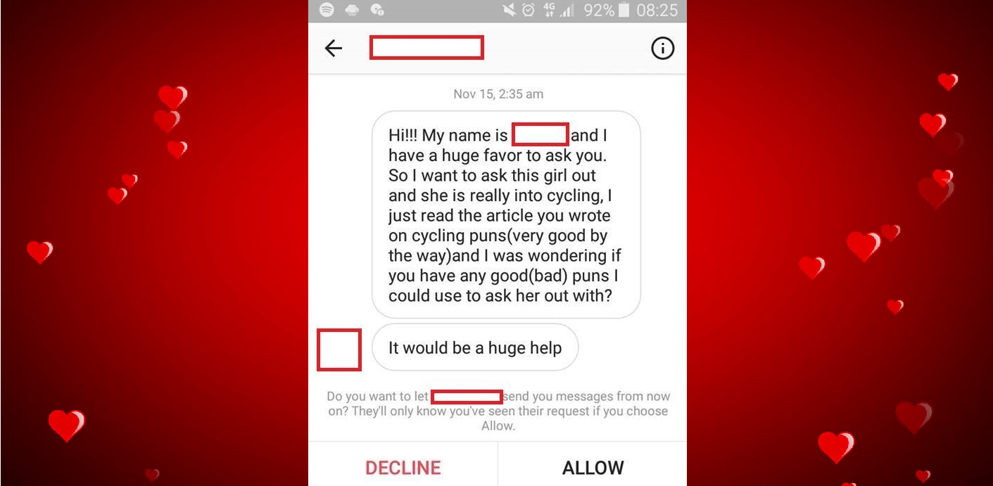 Bike chat up lines cycling