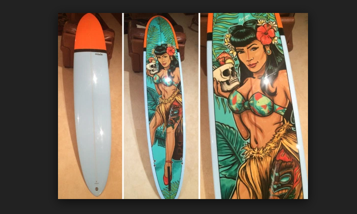 Crazy Surfboard Graphic