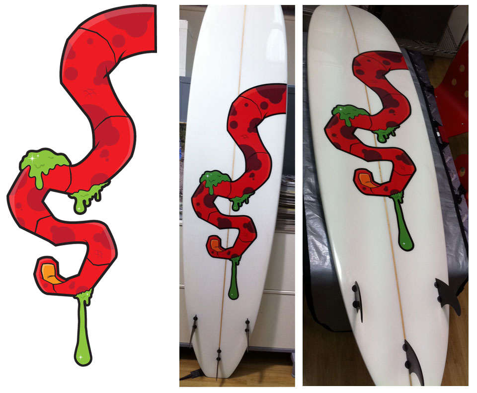 Crazy Surfboard Graphic