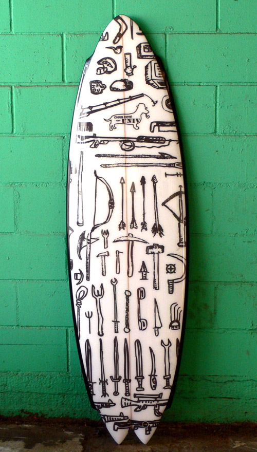 Crazy Surfboard Graphic