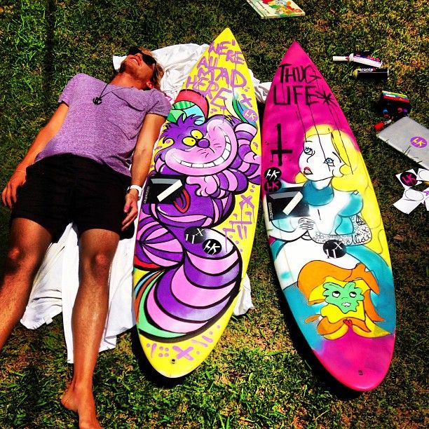Crazy Surfboard Graphics