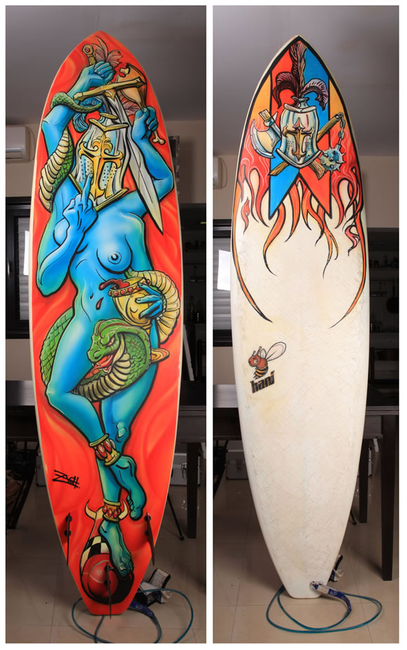Crazy Surfboard Graphics