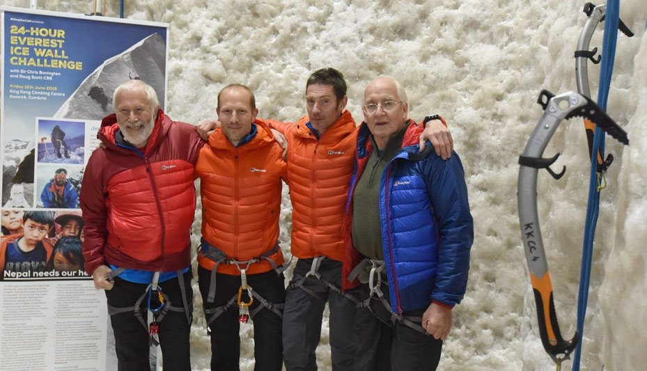 chris bonington rupert bonington paul cornforth of king kong climbing centre and doug scott