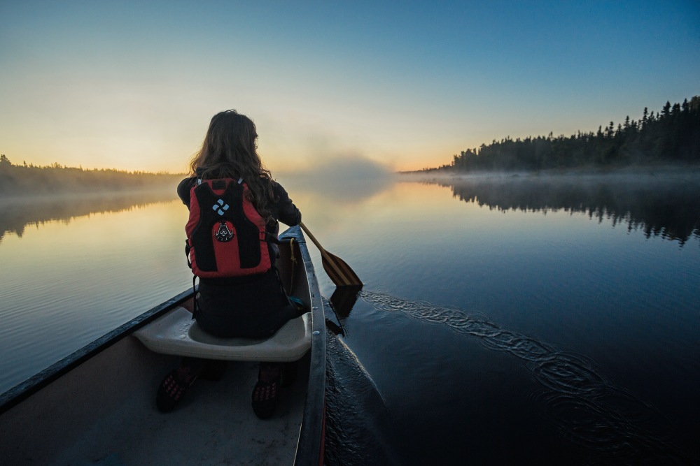 Canoeing on the misty lake2