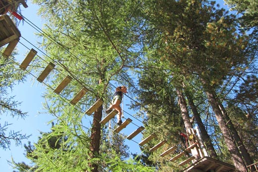 High ropes Saas Fee Switzerland