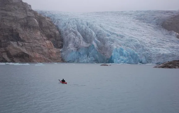 1843 as wild as it gets kayaking right up to the blue ice of the folgefonna glacier
