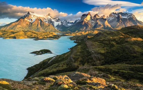 paine massif chile at dawn