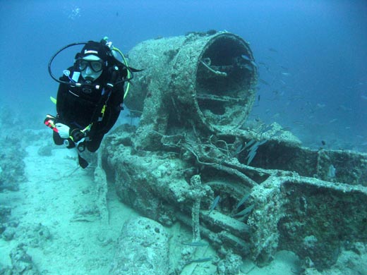 Jo dives on the wreck of the Thistlegorm Egypt