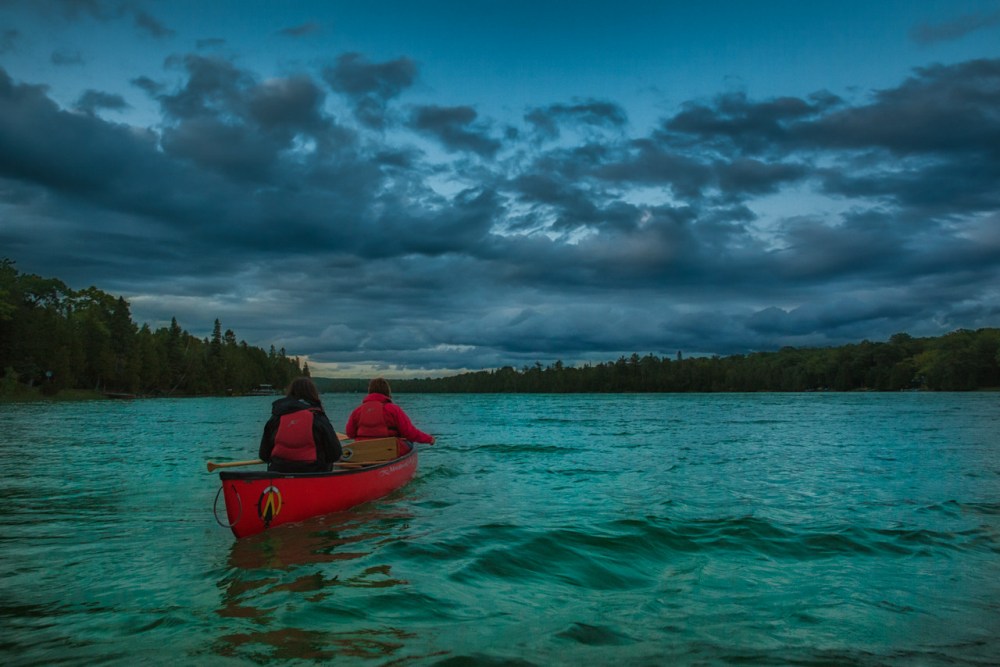 Night canoeing