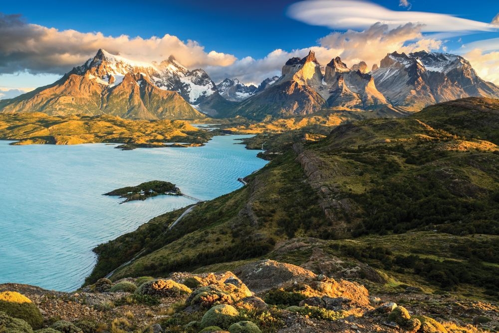 paine massif chile at dawn