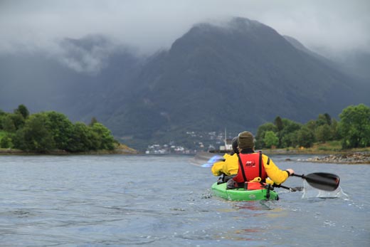 Roger and the guide Andreas kayaking near Rosendal