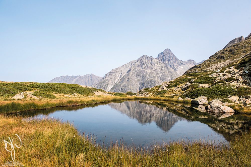 Small glacial lakes such as Lac de Fetoules dot the Ecrins mountains.jpg