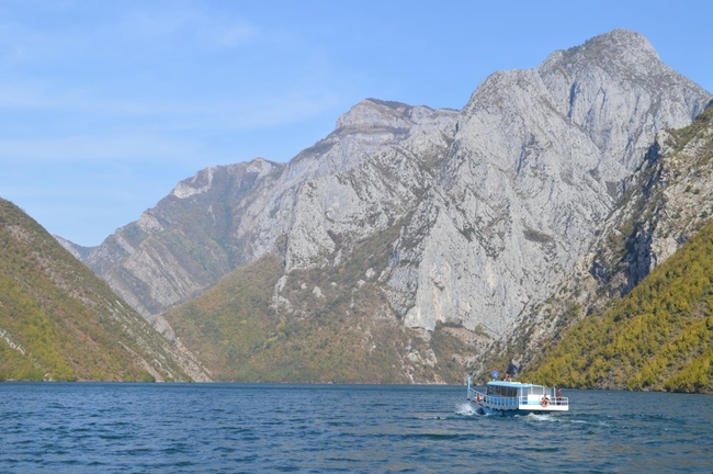 Taking the ferry across  Lake Koman.jpg