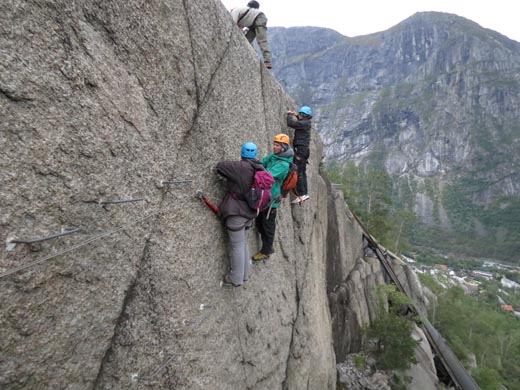 Tyssedal via ferrata the final traverse