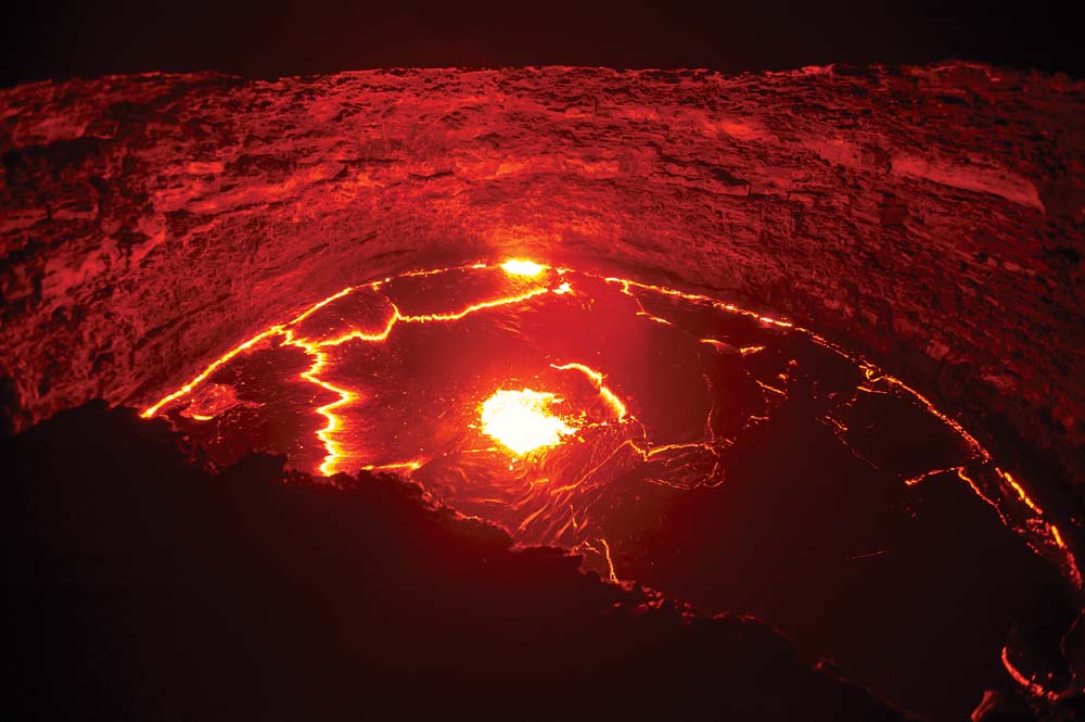 View into the lava lake of Erta Ale volcano Ethiopia