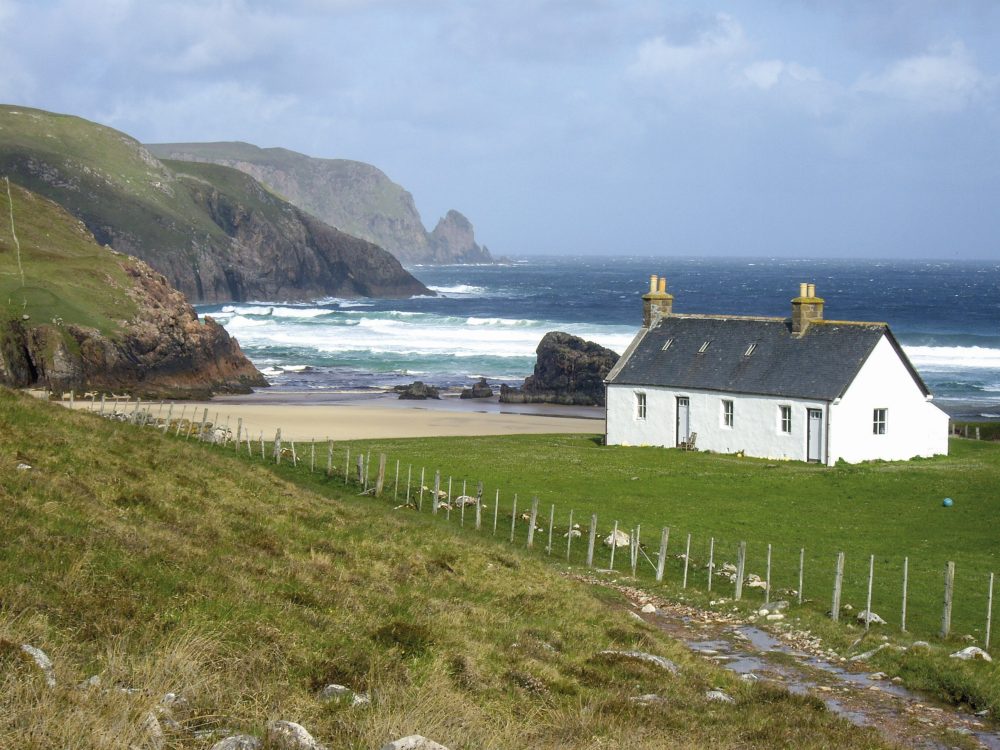 Beautiful seaside location of the Bearvaig bothy, Cape Wrath, Scotland.jpg