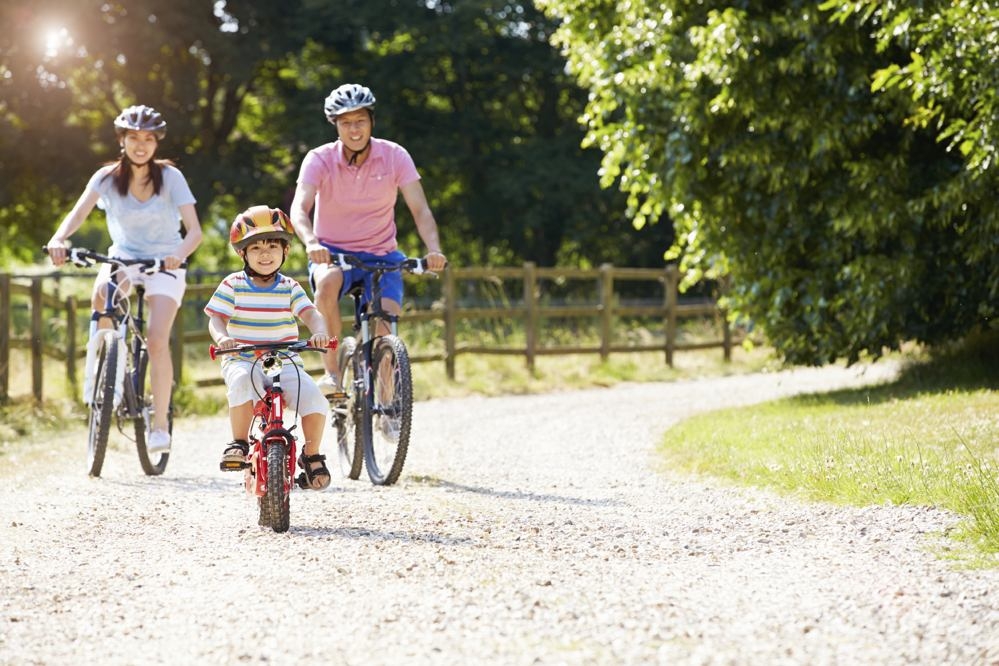 family cycling