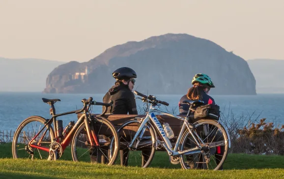 Cyclists at Bass Rock CREDIT Visit East Lothian