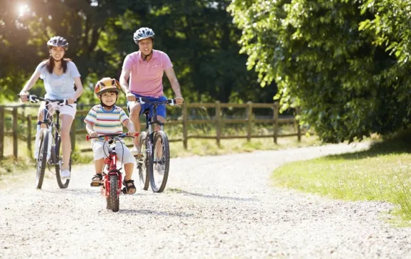 family cycling