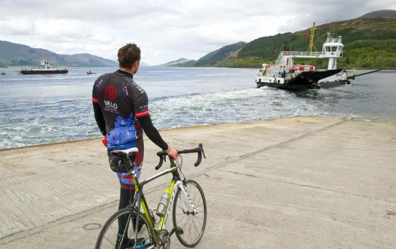 sheltland corran ferry ardgour cyclist