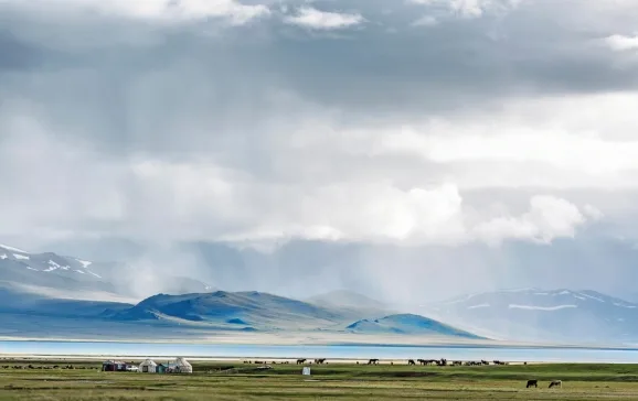 spectacular kygryzstan yurts on lake sonkol