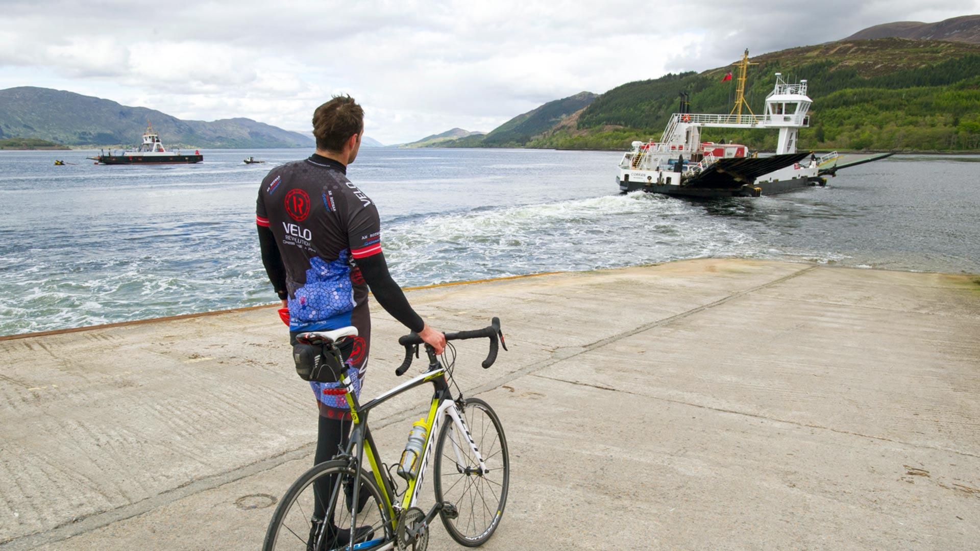 sheltland corran ferry ardgour cyclist