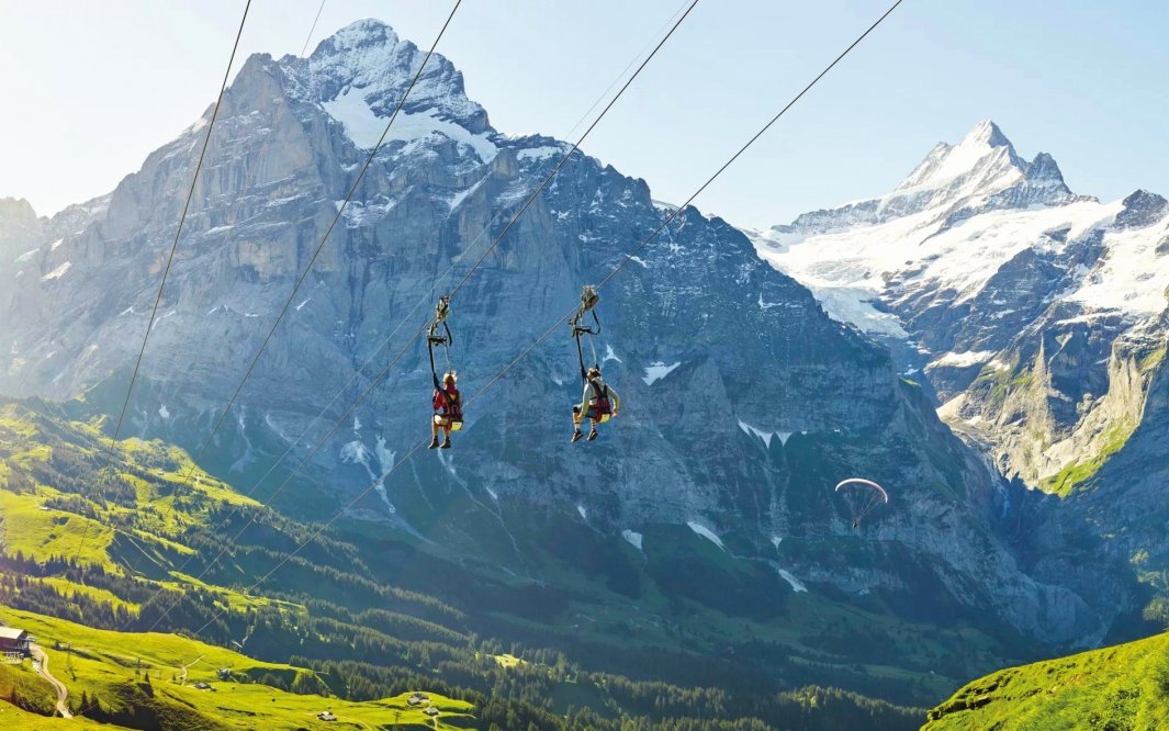 spectacular ziplining in the beautiful jungfrau region of switzerland